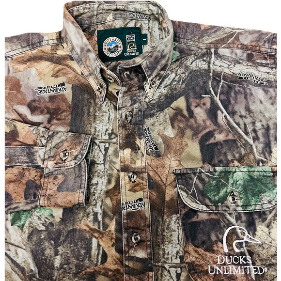 Whitewater‎ Ducks Unlimited Men's Shirt Large Camo Button - Picture 8 of 8